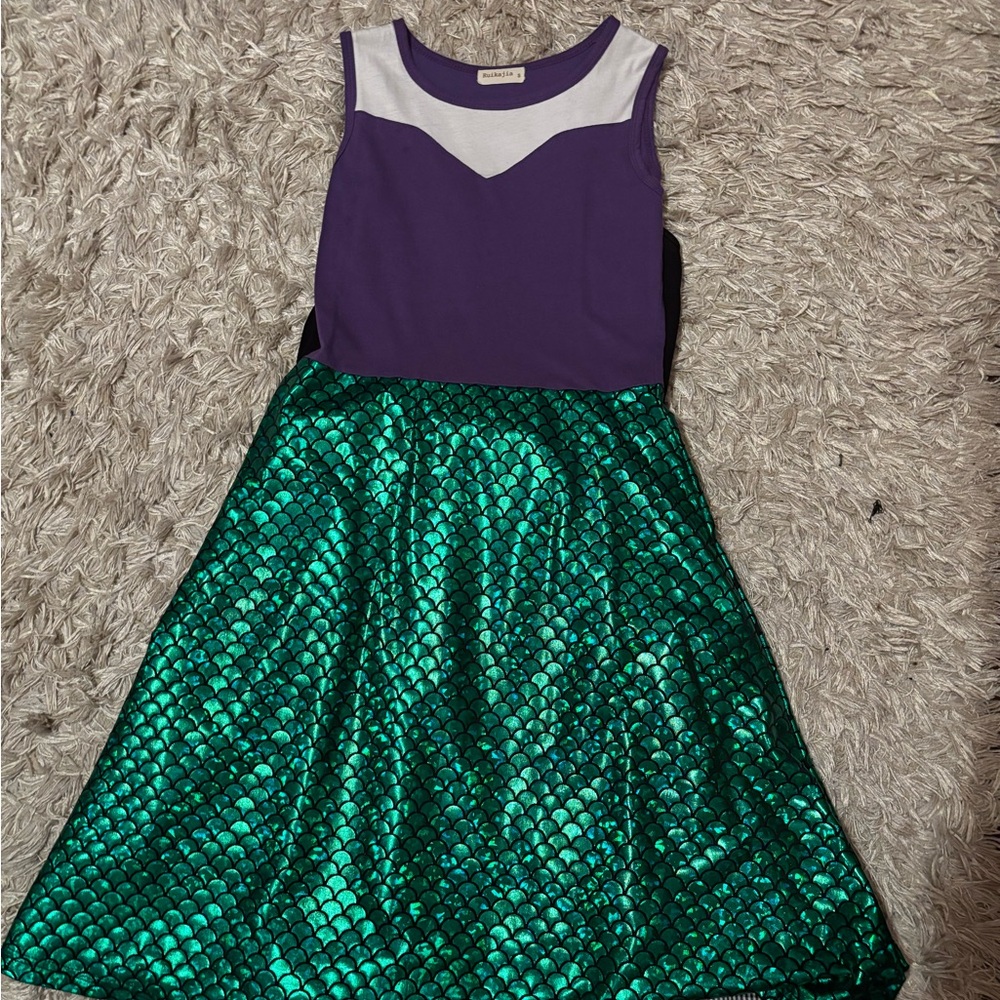 Purple and Green Mermaid Dress